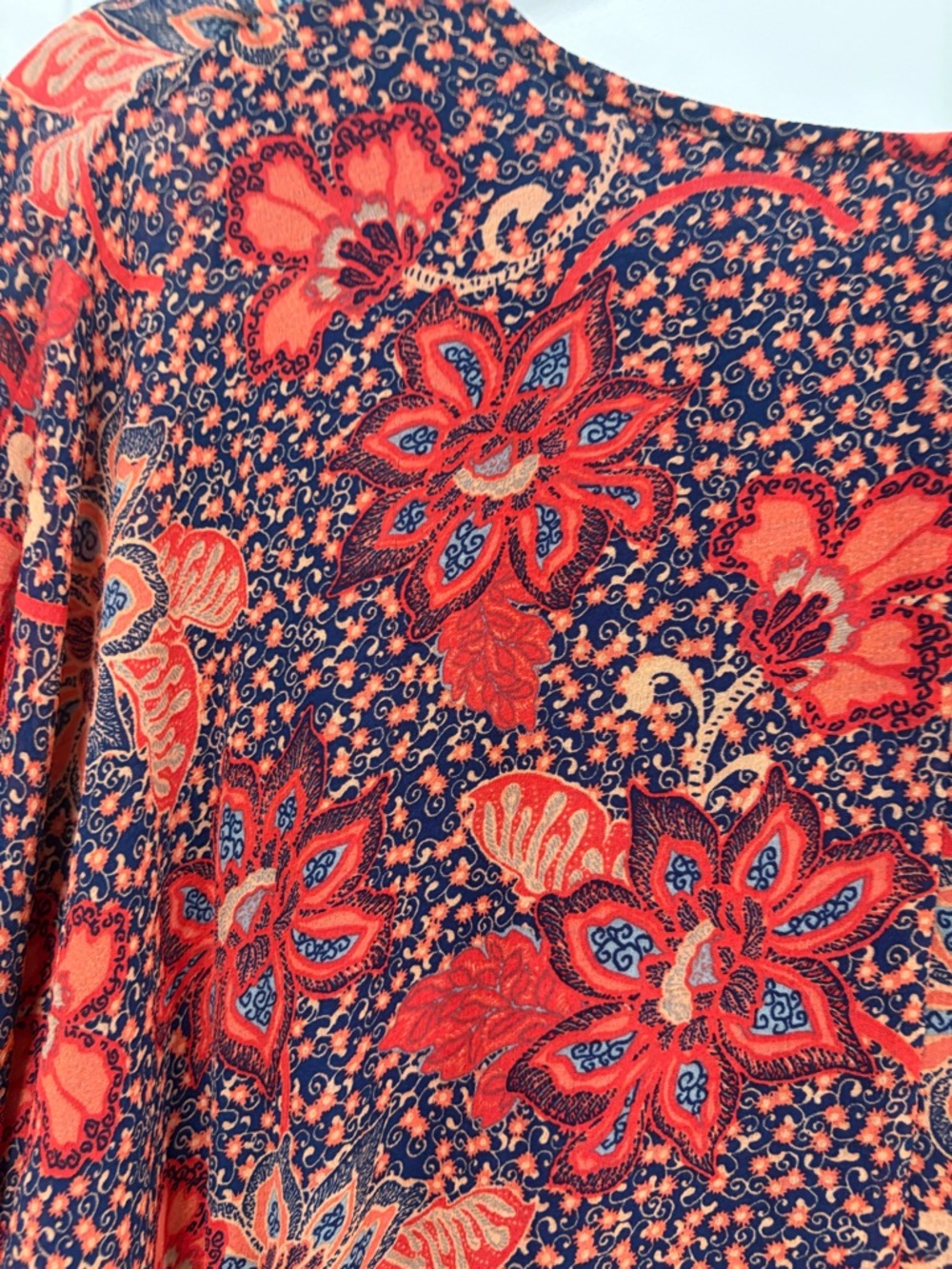 Free People Teegan Mini Dress NWT size Medium‎ in Peach Combo Floral Faux Wrap - Picture 13 of 14